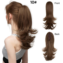 Load image into Gallery viewer, Synthetic Claw Clip in Ponytail Hair Extensions Hairpiece False Blonde Hair Wavy False Pigtail with Elastic Band Horse Tail Women Wig
