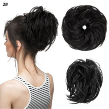 Load image into Gallery viewer, Elastic Synthetic Fake Hair Bun Curly Band Fake Hair Circles Natural Fluffy with Long Whiskers Curly Hair Circles Women Wig
