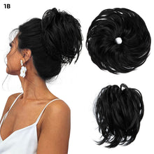 Load image into Gallery viewer, Elastic Synthetic Fake Hair Bun Curly Band Fake Hair Circles Natural Fluffy with Long Whiskers Curly Hair Circles Women Wig
