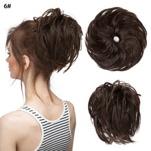 Load image into Gallery viewer, Elastic Synthetic Fake Hair Bun Curly Band Fake Hair Circles Natural Fluffy with Long Whiskers Curly Hair Circles Women Wig
