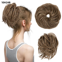Load image into Gallery viewer, Elastic Synthetic Fake Hair Bun Curly Band Fake Hair Circles Natural Fluffy with Long Whiskers Curly Hair Circles Women Wig
