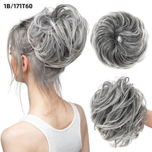 Load image into Gallery viewer, Elastic Synthetic Fake Hair Bun Curly Band Fake Hair Circles Natural Fluffy with Long Whiskers Curly Hair Circles Women Wig
