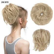 Load image into Gallery viewer, Elastic Synthetic Fake Hair Bun Curly Band Fake Hair Circles Natural Fluffy with Long Whiskers Curly Hair Circles Women Wig
