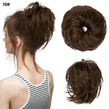 Load image into Gallery viewer, Elastic Synthetic Fake Hair Bun Curly Band Fake Hair Circles Natural Fluffy with Long Whiskers Curly Hair Circles Women Wig
