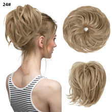 Load image into Gallery viewer, Elastic Synthetic Fake Hair Bun Curly Band Fake Hair Circles Natural Fluffy with Long Whiskers Curly Hair Circles Women Wig
