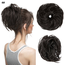 Load image into Gallery viewer, Elastic Synthetic Fake Hair Bun Curly Band Fake Hair Circles Natural Fluffy with Long Whiskers Curly Hair Circles Women Wig
