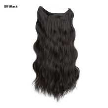 Load image into Gallery viewer, Synthetic Wave Invisible Clip in Hair Extensions 18inch Fish Line Gradient Color Natural Blonde One Piece Hairpiece Fake Hair Piece
