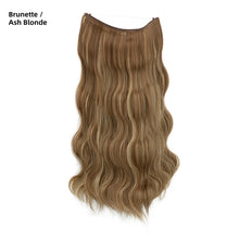 Load image into Gallery viewer, Synthetic Wave Invisible Clip in Hair Extensions 18inch Fish Line Gradient Color Natural Blonde One Piece Hairpiece Fake Hair Piece
