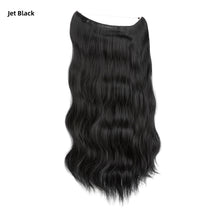 Load image into Gallery viewer, Synthetic Wave Invisible Clip in Hair Extensions 18inch Fish Line Gradient Color Natural Blonde One Piece Hairpiece Fake Hair Piece
