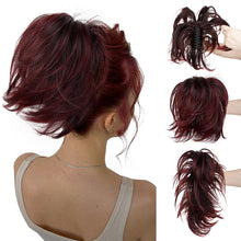 Load image into Gallery viewer, Gradient Synthetic Hair Clip Ponytail Hair Extensions Hairpiece Fake Black Blonde Natural Hair False Pigtail for Women Hairpin
