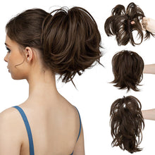 Load image into Gallery viewer, Gradient Synthetic Hair Clip Ponytail Hair Extensions Hairpiece Fake Black Blonde Natural Hair False Pigtail for Women Hairpin
