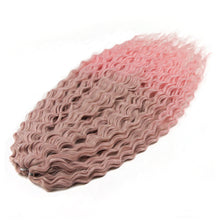Load image into Gallery viewer, 3pcs/bag 22 Inch Gradient Curly Hair Ariel Hair Water Wave Twist Crochet Hair Synthetic Braid Hair Blonde Pink Deep Wave Braiding Hair Extension
