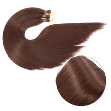 Load image into Gallery viewer, Soft Chemical Fiber Hair Straight Pony Hair Bundles Crochet Braids Hair Synthetic Braiding Hair Ombre Brown Crochet Women Hair Extensions
