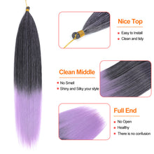 Load image into Gallery viewer, Soft Chemical Fiber Hair Straight Pony Hair Bundles Crochet Braids Hair Synthetic Braiding Hair Ombre Brown Crochet Women Hair Extensions
