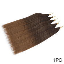 Load image into Gallery viewer, Soft Chemical Fiber Hair Straight Pony Hair Bundles Crochet Braids Hair Synthetic Braiding Hair Ombre Brown Crochet Women Hair Extensions
