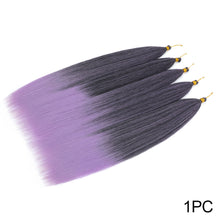 Load image into Gallery viewer, Soft Chemical Fiber Hair Straight Pony Hair Bundles Crochet Braids Hair Synthetic Braiding Hair Ombre Brown Crochet Women Hair Extensions

