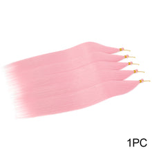 Load image into Gallery viewer, Soft Chemical Fiber Hair Straight Pony Hair Bundles Crochet Braids Hair Synthetic Braiding Hair Ombre Brown Crochet Women Hair Extensions
