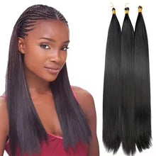 Load image into Gallery viewer, Fashion Gradient Straight Hair Extensions Ombre Blonde Hair Bundles Super Long Hair Synthetic 24 Inch Straight Women False Hair Piece
