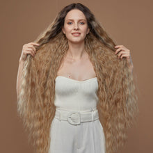 Load image into Gallery viewer, Long Lace Synthetic Hair Wigs Women 42inch Ombre Blonde Pink Water Wavy Long Curly Hair Wig Cosplay Hair Extensions

