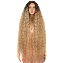 Load image into Gallery viewer, Long Lace Synthetic Hair Wigs Women 42inch Ombre Blonde Pink Water Wavy Long Curly Hair Wig Cosplay Hair Extensions
