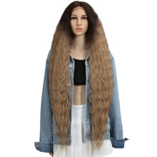 Load image into Gallery viewer, Long Lace Synthetic Hair Wigs Women 42inch Ombre Blonde Pink Water Wavy Long Curly Hair Wig Cosplay Hair Extensions

