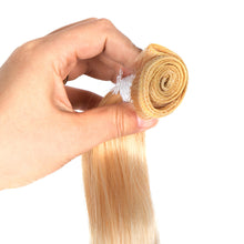Load image into Gallery viewer, Fashion Wave Curly Hair Wave Ponytail Hair Bundles Soft Long Synthetic Hair Weave Ombre Brown Blonde 26 Inch Hair Extensions
