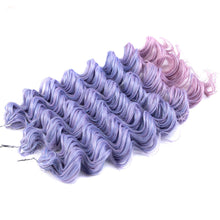 Load image into Gallery viewer, 24" Women Deep Wavy Twist Crochet Gradient Hair Synthetic Afro Curly Hair Crochet Braids Ombre Blonde Braiding Hair Extensions
