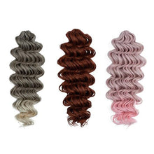 Load image into Gallery viewer, 24" Women Deep Wavy Twist Crochet Gradient Hair Synthetic Afro Curly Hair Crochet Braids Ombre Blonde Braiding Hair Extensions
