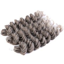 Load image into Gallery viewer, 24" Women Deep Wavy Twist Crochet Gradient Hair Synthetic Afro Curly Hair Crochet Braids Ombre Blonde Braiding Hair Extensions
