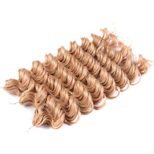 Load image into Gallery viewer, 24" Women Deep Wavy Twist Crochet Gradient Hair Synthetic Afro Curly Hair Crochet Braids Ombre Blonde Braiding Hair Extensions

