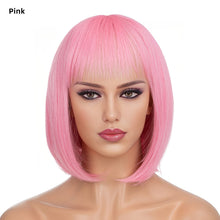 Load image into Gallery viewer, Women's Short Straight Hair Soft Wig Cover Fluffy Full Top Wig Cover Fashion Gradient Fashion Cosplay False Hair Wigs
