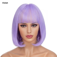 Load image into Gallery viewer, Women's Short Straight Hair Soft Wig Cover Fluffy Full Top Wig Cover Fashion Gradient Fashion Cosplay False Hair Wigs

