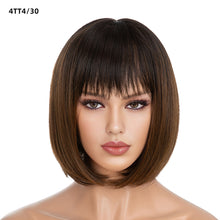 Load image into Gallery viewer, Women's Short Straight Hair Soft Wig Cover Fluffy Full Top Wig Cover Fashion Gradient Fashion Cosplay False Hair Wigs
