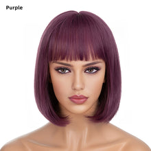 Load image into Gallery viewer, Women's Short Straight Hair Soft Wig Cover Fluffy Full Top Wig Cover Fashion Gradient Fashion Cosplay False Hair Wigs

