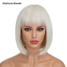 Load image into Gallery viewer, Women's Short Straight Hair Soft Wig Cover Fluffy Full Top Wig Cover Fashion Gradient Fashion Cosplay False Hair Wigs
