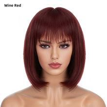 Load image into Gallery viewer, Women's Short Straight Hair Soft Wig Cover Fluffy Full Top Wig Cover Fashion Gradient Fashion Cosplay False Hair Wigs

