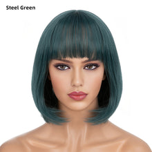 Load image into Gallery viewer, Women's Short Straight Hair Soft Wig Cover Fluffy Full Top Wig Cover Fashion Gradient Fashion Cosplay False Hair Wigs
