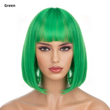 Load image into Gallery viewer, Women's Short Straight Hair Soft Wig Cover Fluffy Full Top Wig Cover Fashion Gradient Fashion Cosplay False Hair Wigs
