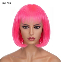 Load image into Gallery viewer, Women's Short Straight Hair Soft Wig Cover Fluffy Full Top Wig Cover Fashion Gradient Fashion Cosplay False Hair Wigs
