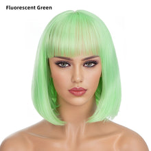 Load image into Gallery viewer, Women's Short Straight Hair Soft Wig Cover Fluffy Full Top Wig Cover Fashion Gradient Fashion Cosplay False Hair Wigs
