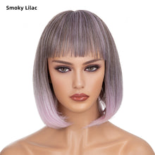 Load image into Gallery viewer, Women's Short Straight Hair Soft Wig Cover Fluffy Full Top Wig Cover Fashion Gradient Fashion Cosplay False Hair Wigs

