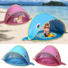 Load image into Gallery viewer, Kids Beach UV Protection Tent Portable Shark Baby Sun Shelter Infant Outdoor Pop Up Tents Toy Summer Kid Swimming Play House
