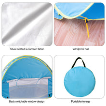 Load image into Gallery viewer, Kids Beach UV Protection Tent Portable Shark Baby Sun Shelter Infant Outdoor Pop Up Tents Toy Summer Kid Swimming Play House
