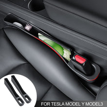 Load image into Gallery viewer, 2Pcs TPE Car Interior Storage Box Seat Slot Storage Box Leak-proof Anti-drop Phone Card Holder Accessories for Tesla Model Y Model3
