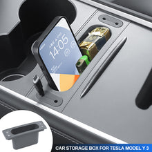 Load image into Gallery viewer, Car Center Console Armrest Storage Box Card Key Charging Cable Organizer Stowing Tidying Glove Box For Tesla Model Y 3
