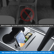 Load image into Gallery viewer, Car Center Console Armrest Storage Box Card Key Charging Cable Organizer Stowing Tidying Glove Box For Tesla Model Y 3
