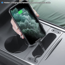 Load image into Gallery viewer, Car Center Console Armrest Storage Box Card Key Charging Cable Organizer Stowing Tidying Glove Box For Tesla Model Y 3
