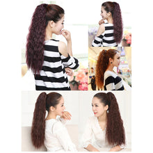 Load image into Gallery viewer, Paste Button Corn Perm Fluffy Long Curly Hair High Temperature Silk Strap Style Wig Ponytail Hair Extension for Women
