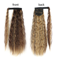 Load image into Gallery viewer, Paste Button Corn Perm Fluffy Long Curly Hair High Temperature Silk Strap Style Wig Ponytail Hair Extension for Women
