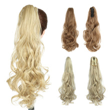 Load image into Gallery viewer, Clasp Style Ponytail Large Wave Long Curly Wig High Temperature Silk Curly Hair Ponytail Invisible Natural Hair Extension
